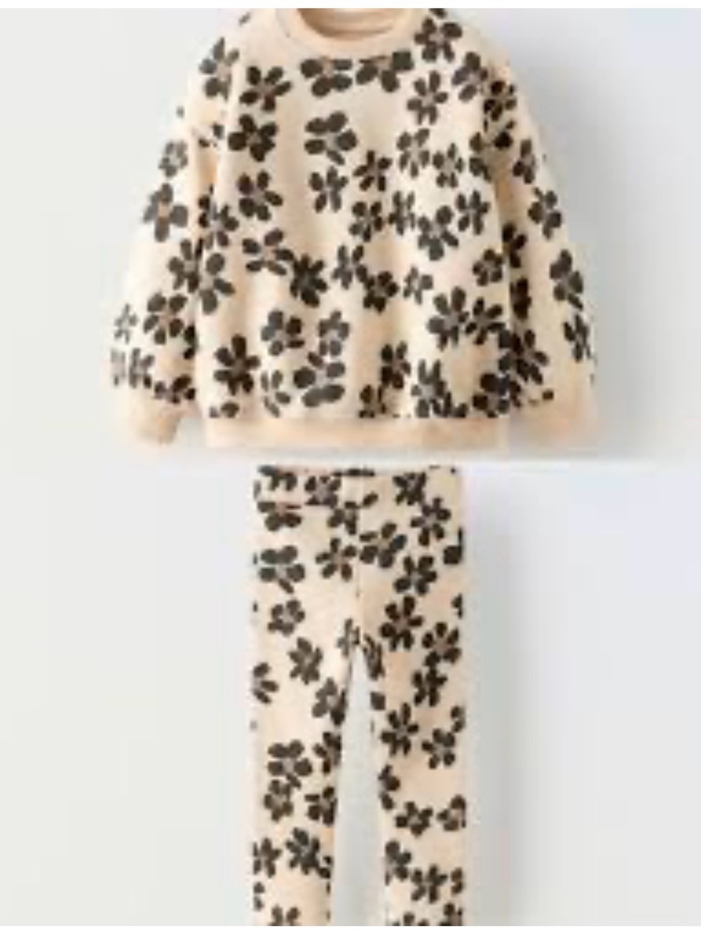 Zara Cream Floral Top and bottom outfit Sz 4Y